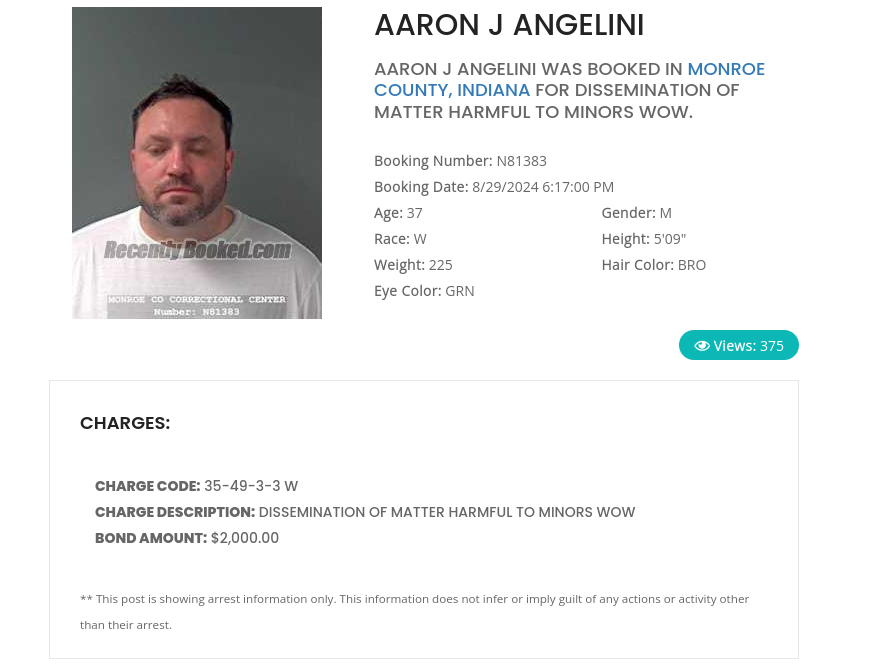 Aaron Angelini mugshot